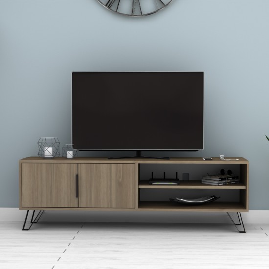 Έπιπλο τηλεόρασης Foot  χρώμα καρυδί 160x35x49εκ.