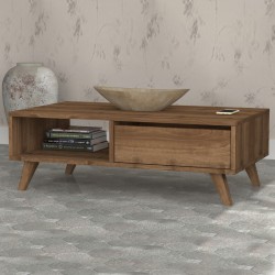 Τραπεζάκι σαλονιού Aster  χρώμα καρυδί 120x56x40εκ.