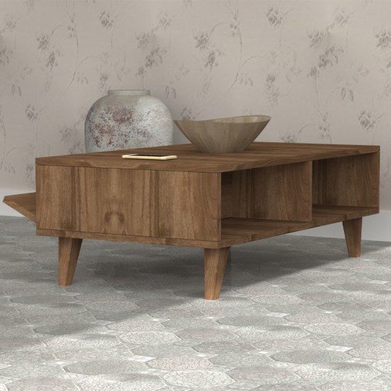 Τραπεζάκι σαλονιού Aster  χρώμα καρυδί 120x56x40εκ.