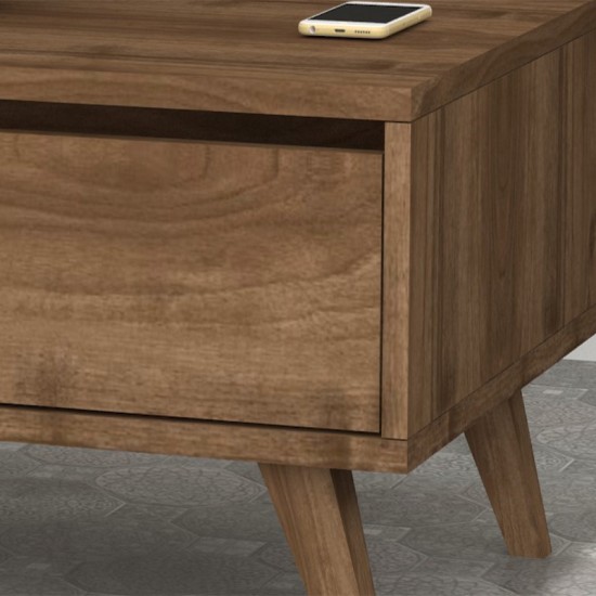 Τραπεζάκι σαλονιού Aster  χρώμα καρυδί 120x56x40εκ.