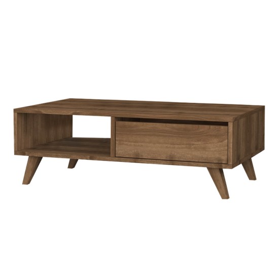 Τραπεζάκι σαλονιού Aster  χρώμα καρυδί 120x56x40εκ.