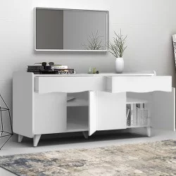 Μπουφές Sila  χρώμα λευκό 140x45x72εκ.