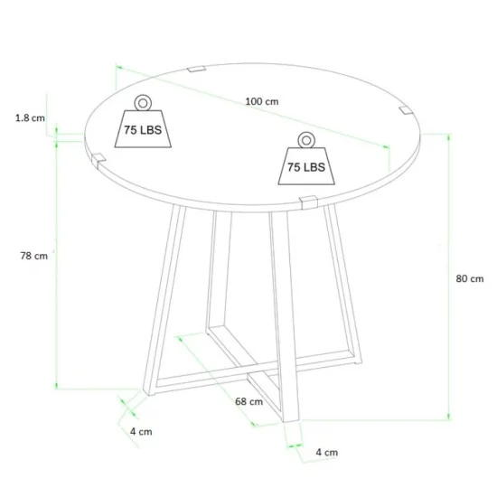 Τραπέζι Rubes χρώμα καρυδί - ανθρακί 100x100x78εκ. Τραπέζι Rubes χρώμα καρυδί - ανθρακί 100x100x78εκ.