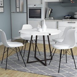 Τραπέζι Rubes  χρώμα λευκό - ανθρακί 100x100x78εκ. Τραπέζι Rubes  χρώμα λευκό - ανθρακί 100x100x78εκ.