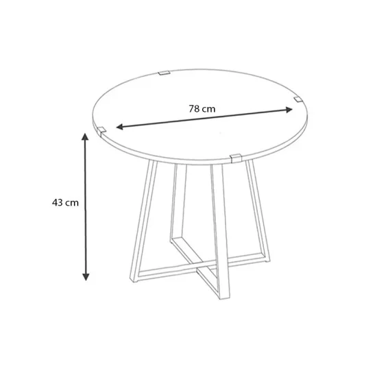 Τραπεζάκι σαλονιού Mauricio  χρώμα φυσικό οξιάς - ανθρακί 78x78x43εκ.
