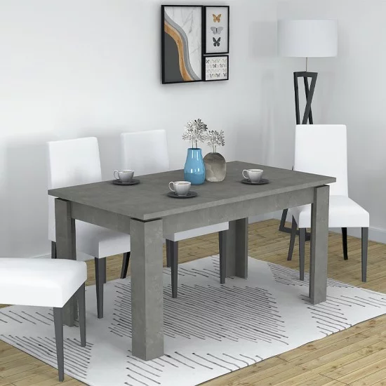 Τραπέζι Denzel  χρώμα γκρι σκυροδέματος 120x80x76εκ.