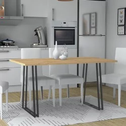 Τραπέζι Gable  χρώμα φυσικό οξιάς - ανθρακί 140x80x76εκ.