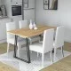 Τραπέζι Gable  χρώμα φυσικό οξιάς - ανθρακί 140x80x76εκ.