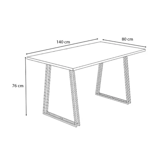Τραπέζι Gable  χρώμα φυσικό οξιάς - ανθρακί 140x80x76εκ.