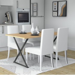 Τραπέζι Bette  χρώμα φυσικό οξιάς - ανθρακί 140x80x76εκ.