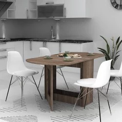 Τραπέζι Winslet  επεκτεινόμενο χρώμα καρυδί 34(63+63)x80x76εκ.