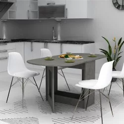 Τραπέζι Winslet  επεκτεινόμενο χρώμα γκρι σκυροδέματος 34(63+63)x80x76εκ.