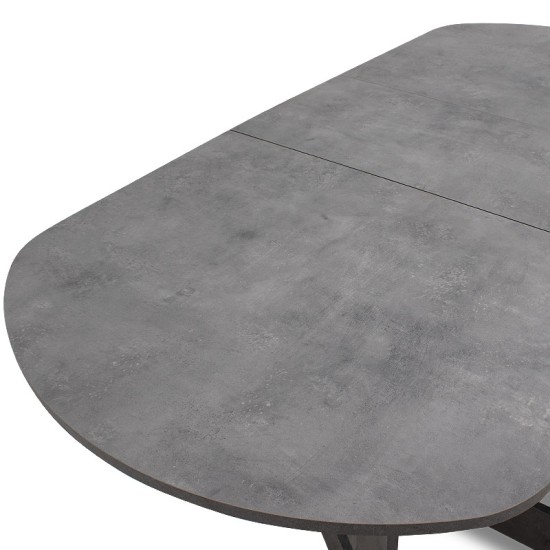 Τραπέζι μελαμίνης Winslet Megapap επεκτεινόμενο χρώμα γκρι σκυροδέματος 34(63+63)x80x76εκ. - 0128607