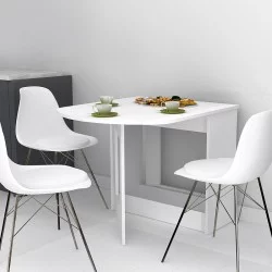 Τραπέζι Winslet  επεκτεινόμενο χρώμα λευκό 34(63+63)x80x76εκ.