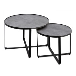 Σετ τραπεζάκια σαλονιού Davis  2τμχ. χρώμα γκρι σκυροδέματος 70x69x46εκ.