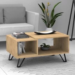 Τραπεζάκι σαλονιού Don  χρώμα φυσικό οξιάς 90x55x44εκ.