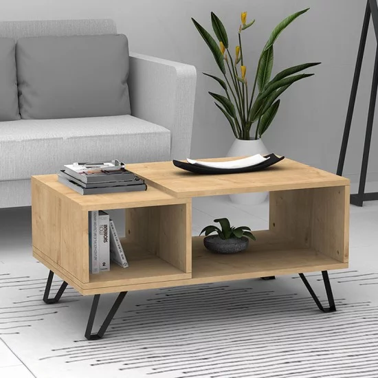 Τραπεζάκι σαλονιού Don  χρώμα φυσικό οξιάς 90x55x44εκ.