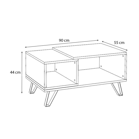 Τραπεζάκι σαλονιού Don  μελαμίνης χρώμα sonoma 90x55x44εκ.