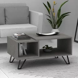 Τραπεζάκι σαλονιού Don  χρώμα γκρι σκυροδέματος 90x55x44εκ.