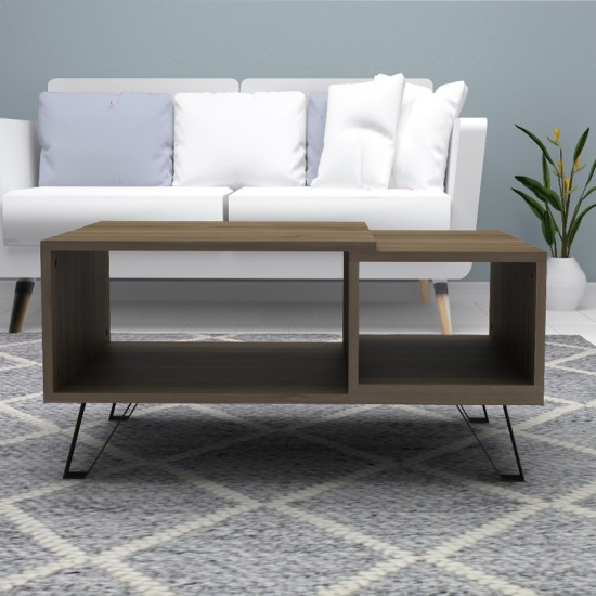 Τραπεζάκι σαλονιού Don  χρώμα καρυδί 90x55x44εκ.