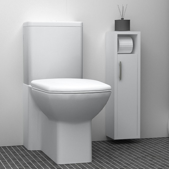 Στήλη μπάνιου μελαμίνης Murray Megapap χρώμα λευκό 16x14x70εκ. - 0128616
