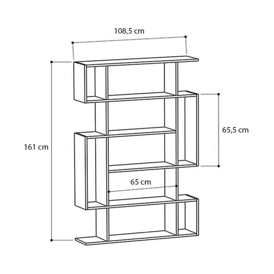 Βιβλιοθήκη μελαμίνης Clint  χρώμα sonoma - ανθρακί 108x25x161εκ.