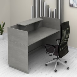 Γραφείο υποδοχής - reception Lemmon  χρώμα γκρι σκυροδέματος 160x70x110εκ.