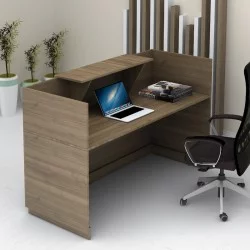 Γραφείο υποδοχής - reception Lemmon  χρώμα καρυδί 160x70x110εκ.