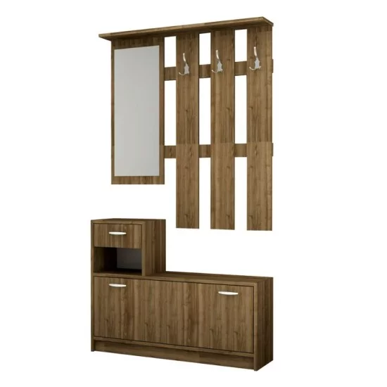 Έπιπλο εισόδου Raynold  χρώμα καρυδί 100x30x180εκ.