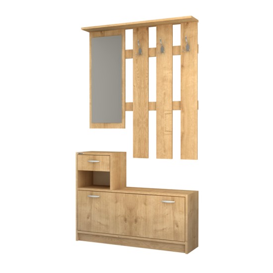 Έπιπλο εισόδου Raynold  χρώμα φυσικό οξιάς 100x30x180εκ.