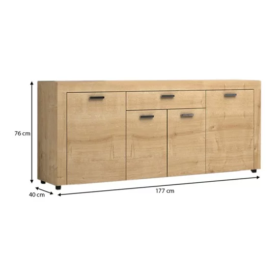 Μπουφές Joseph  χρώμα φυσικό οξιάς 177x40x76εκ.