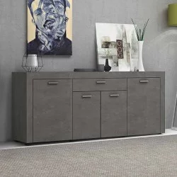 Μπουφές Joseph  χρώμα γκρι σκυροδέματος 177x40x76εκ.