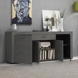 Μπουφές Joseph  χρώμα γκρι σκυροδέματος 177x40x76εκ.