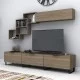 Σύνθεση τηλεόρασης Heydar  χρώμα καρυδί 210x35x40εκ.