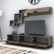 Σύνθεση τηλεόρασης Heydar  χρώμα καρυδί 210x35x40εκ.