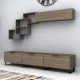 Σύνθεση τηλεόρασης Heydar  χρώμα καρυδί 210x35x40εκ.