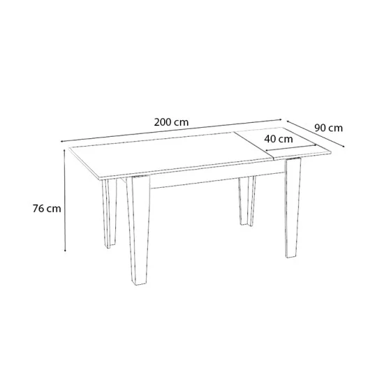 Τραπέζι Helmut επεκτεινόμενο χρώμα καρυδί 160/200x90x76εκ. Τραπέζι Helmut επεκτεινόμενο χρώμα καρυδί 160/200x90x76εκ.