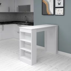Τραπέζι μπαρ Deep  χρώμα λευκό 120x50x100εκ.
