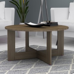 Τραπεζάκι σαλονιού Kati  χρώμα καρυδί Ø80x42εκ.