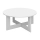 Τραπεζάκι σαλονιού Kati  χρώμα λευκό Ø80x42εκ.