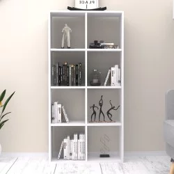 Βιβλιοθήκη Anser  χρώμα λευκό 69,8x29x142εκ.