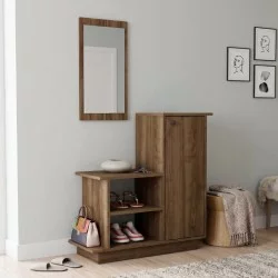 Έπιπλο εισόδου Cute  χρώμα καρυδί 90x35x95εκ.