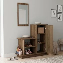 Έπιπλο εισόδου Cute  χρώμα καρυδί 90x35x95εκ.