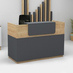 Γραφείο υποδοχής - reception Lemmon  χρώμα φυσικό οξιάς - ανθρακί 120x70x110εκ.