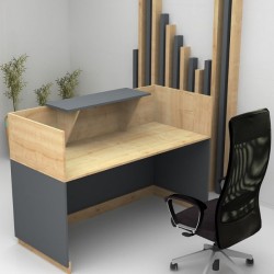 Γραφείο υποδοχής - reception Lemmon  χρώμα φυσικό οξιάς - ανθρακί 120x70x110εκ.