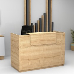 Γραφείο υποδοχής - reception Lemmon  χρώμα φυσικό οξιάς 120x70x110εκ.