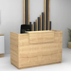 Γραφείο υποδοχής - reception Lemmon  χρώμα φυσικό οξιάς 120x70x110εκ.