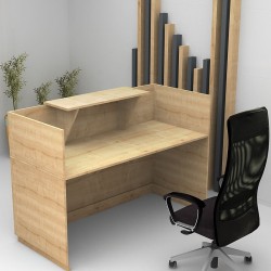 Γραφείο υποδοχής - reception Lemmon  χρώμα φυσικό οξιάς 120x70x110εκ.