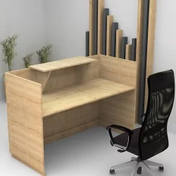 Γραφείο υποδοχής - reception Lemmon  χρώμα φυσικό οξιάς 120x70x110εκ.