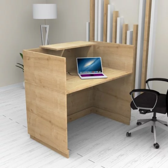 Γραφείο υποδοχής - reception Lemmon  χρώμα φυσικό οξιάς 120x70x110εκ.